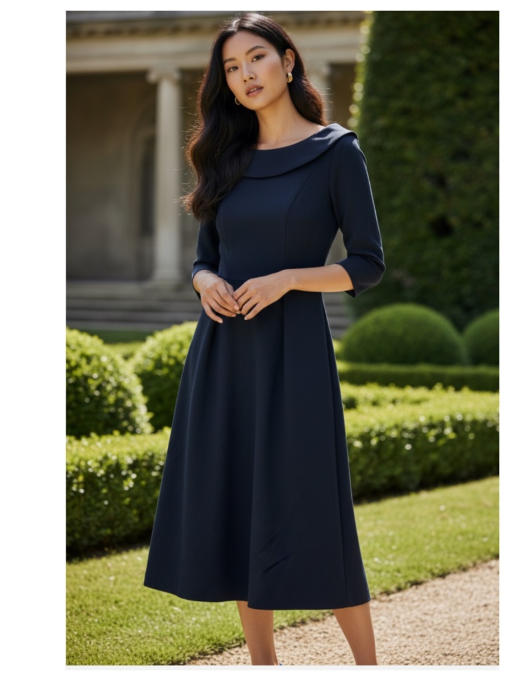Boden Mia Ottoman Sheath Dress Sz 2P 2 Petite Black Peter Pan Collar Elegant